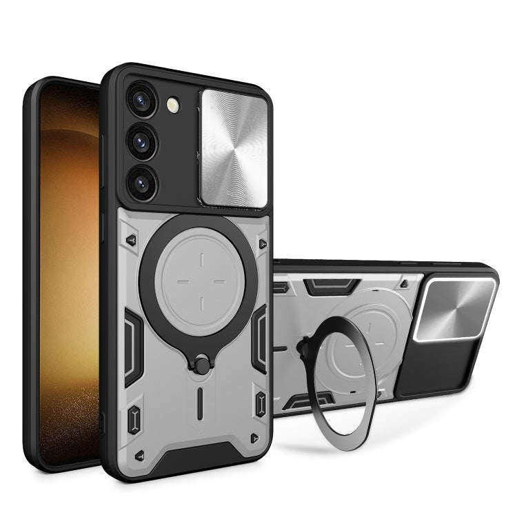 CD Texture Sliding Camshield Magnetic Holder Phone Case, For Samsung Galaxy S23+ 5G, For Samsung ...