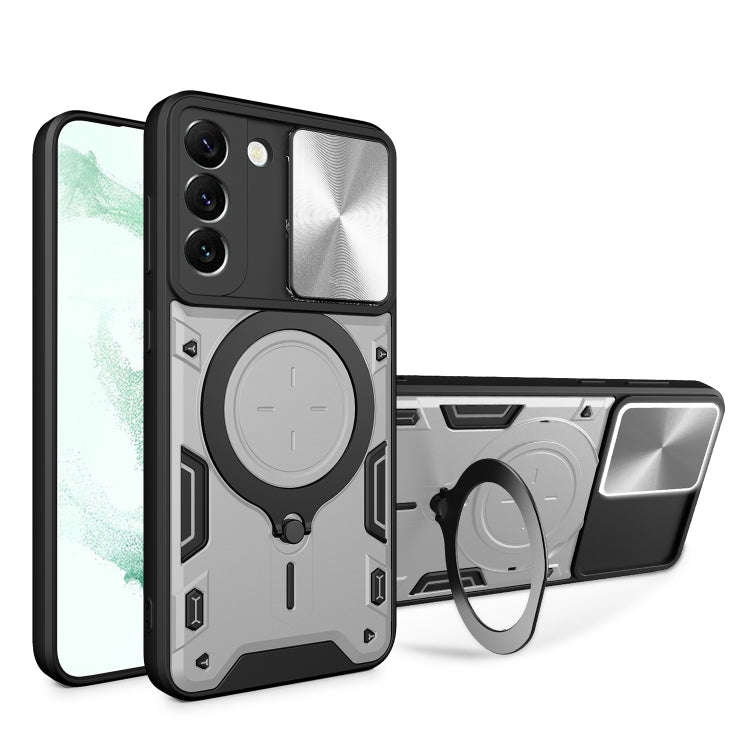 CD Texture Sliding Camshield Magnetic Holder Phone Case, For Samsung Galaxy S23+ 5G, For Samsung ...