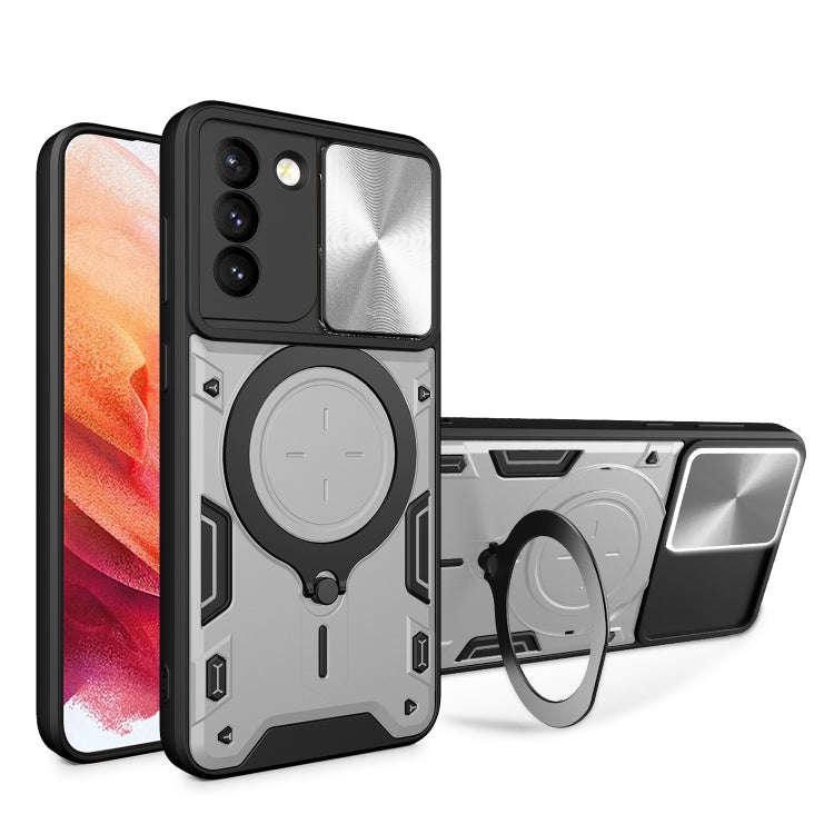 CD Texture Sliding Camshield Magnetic Holder Phone Case, For Samsung Galaxy S22 5G, For Samsung G...