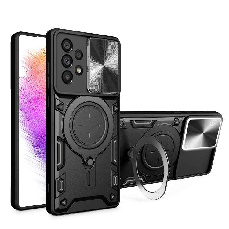 CD Texture Sliding Camshield Magnetic Holder Phone Case, For Samsung Galaxy S23+ 5G, For Samsung ...