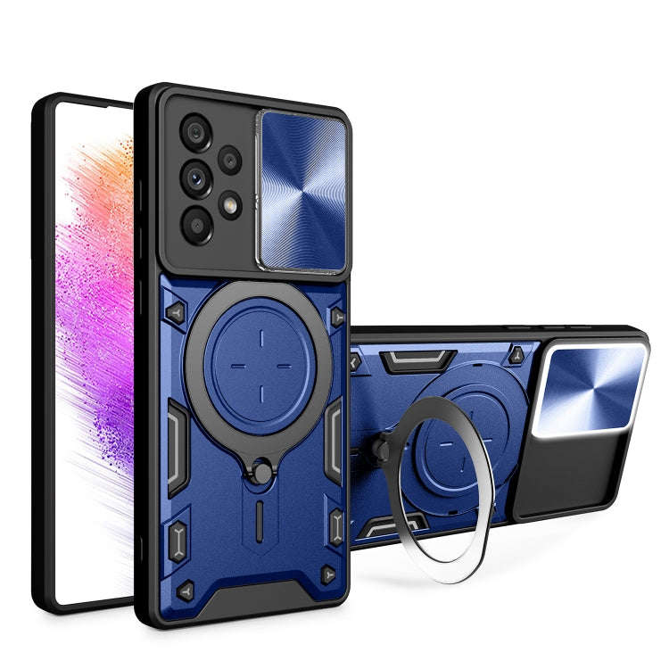CD Texture Sliding Camshield Magnetic Holder Phone Case, For Samsung Galaxy S23+ 5G, For Samsung ...