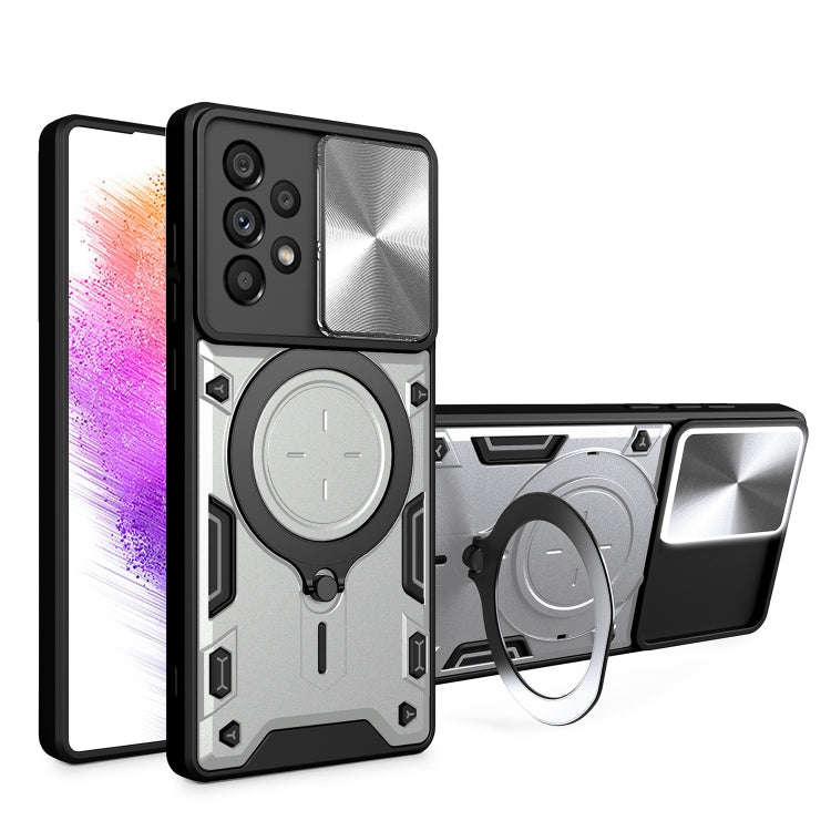 CD Texture Sliding Camshield Magnetic Holder Phone Case, For Samsung Galaxy S23+ 5G, For Samsung ...