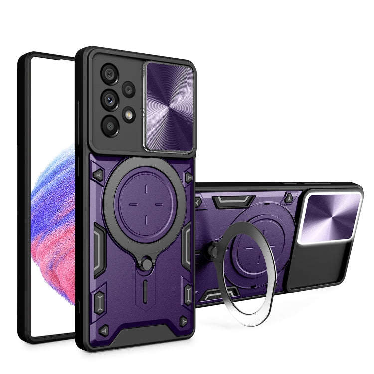 CD Texture Sliding Camshield Magnetic Holder Phone Case, For Samsung Galaxy S22 5G, For Samsung G...