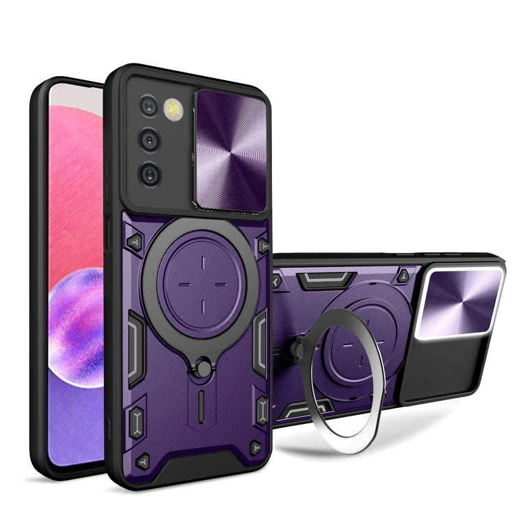 CD Texture Sliding Camshield Magnetic Holder Phone Case, For Samsung Galaxy S22 5G, For Samsung G...