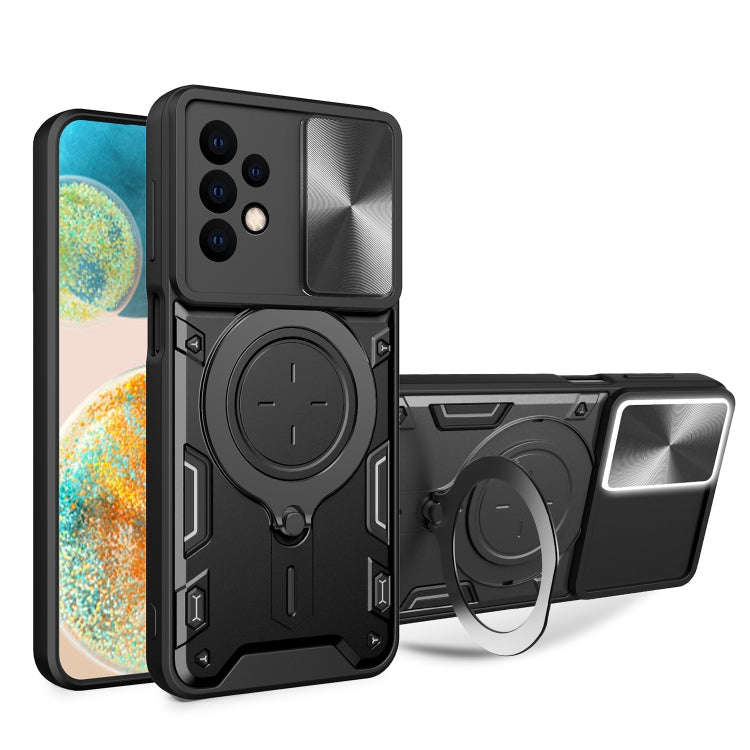 CD Texture Sliding Camshield Magnetic Holder Phone Case, For Samsung Galaxy S24 FE 5G, For Samsun...