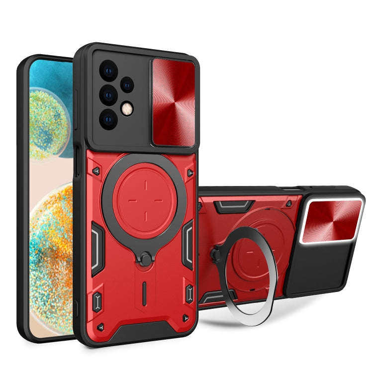 CD Texture Sliding Camshield Magnetic Holder Phone Case, For Samsung Galaxy S24 FE 5G, For Samsun...