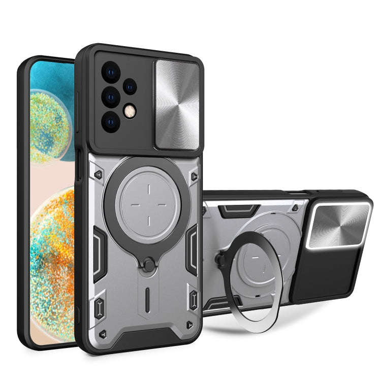 CD Texture Sliding Camshield Magnetic Holder Phone Case, For Samsung Galaxy S24 FE 5G, For Samsun...
