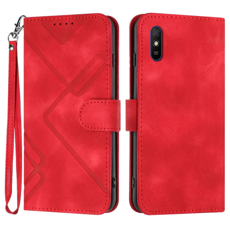 Line Pattern Skin Feel Leather Phone Case, For Xiaomi Redmi 10/10 2022/10 Prime, For Xiaomi Poco ...