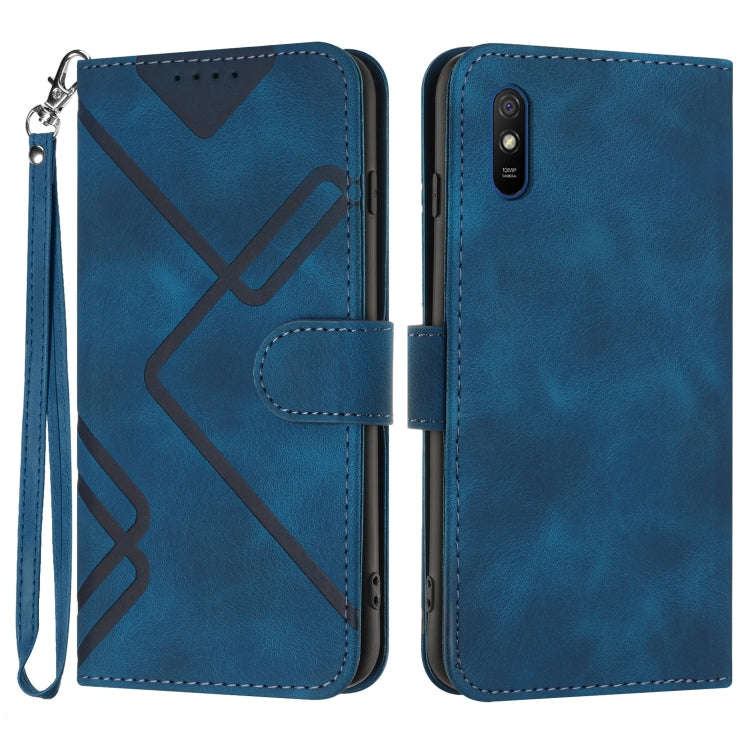 Line Pattern Skin Feel Leather Phone Case, For Xiaomi Redmi 10/10 2022/10 Prime, For Xiaomi Poco ...