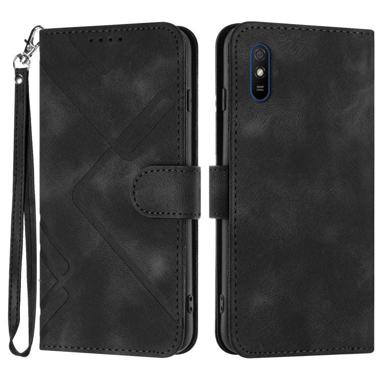 Line Pattern Skin Feel Leather Phone Case, For Xiaomi Redmi 10/10 2022/10 Prime, For Xiaomi Poco ...