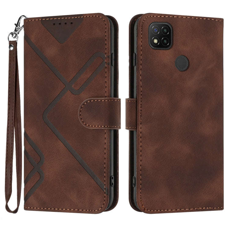 Line Pattern Skin Feel Leather Phone Case, For Xiaomi Redmi Note 10S 4G Global, For Xiaomi Redmi ...