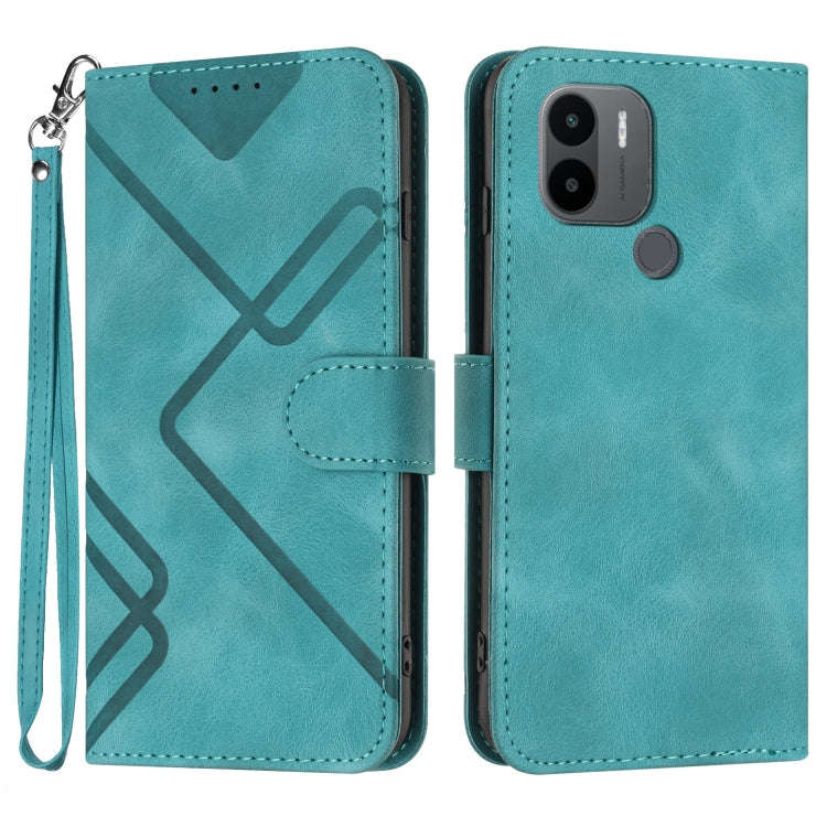 Line Pattern Skin Feel Leather Phone Case, For Xiaomi Redmi Note 12 4G Global, For Xiaomi Redmi N...