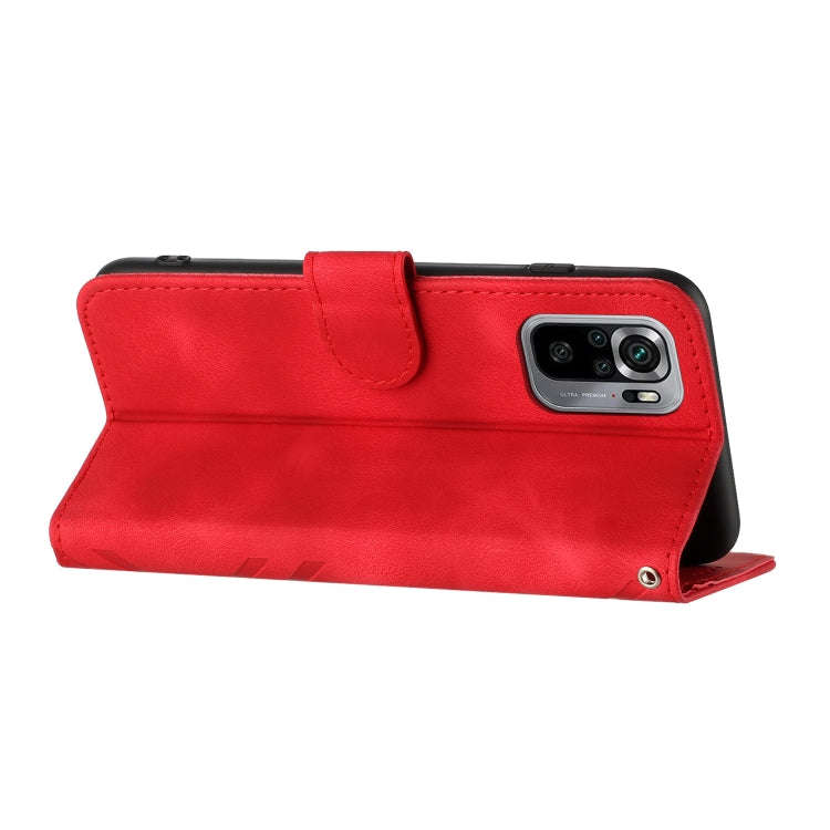 Line Pattern Skin Feel Leather Phone Case, For Xiaomi Redmi Note 10S 4G Global, For Xiaomi Redmi ...