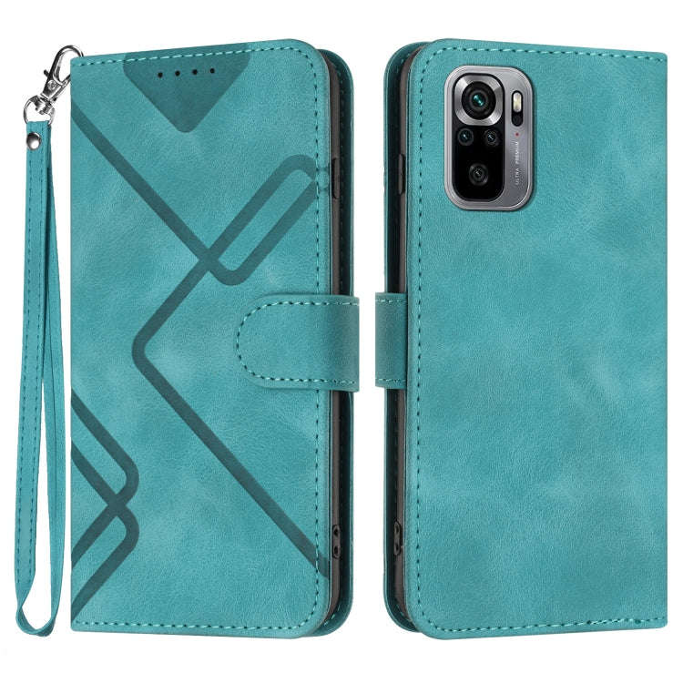 Line Pattern Skin Feel Leather Phone Case, For Xiaomi Redmi Note 10S 4G Global, For Xiaomi Redmi ...
