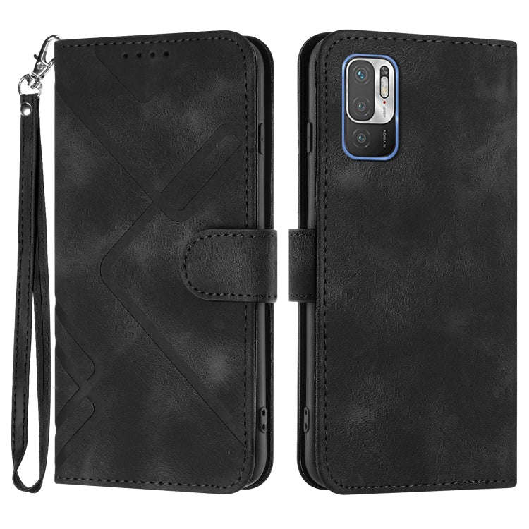 Line Pattern Skin Feel Leather Phone Case, For Xiaomi Redmi 10/10 2022/10 Prime, For Xiaomi Poco ...