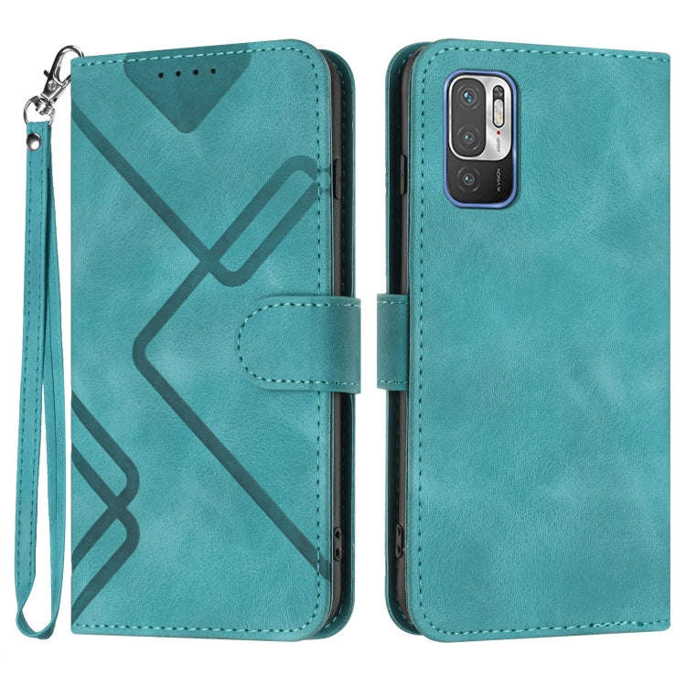 Line Pattern Skin Feel Leather Phone Case, For Xiaomi Redmi 10/10 2022/10 Prime, For Xiaomi Poco ...
