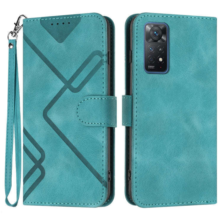 Line Pattern Skin Feel Leather Phone Case, For Xiaomi Poco M5, For Xiaomi Poco M5s 4G Global, For...