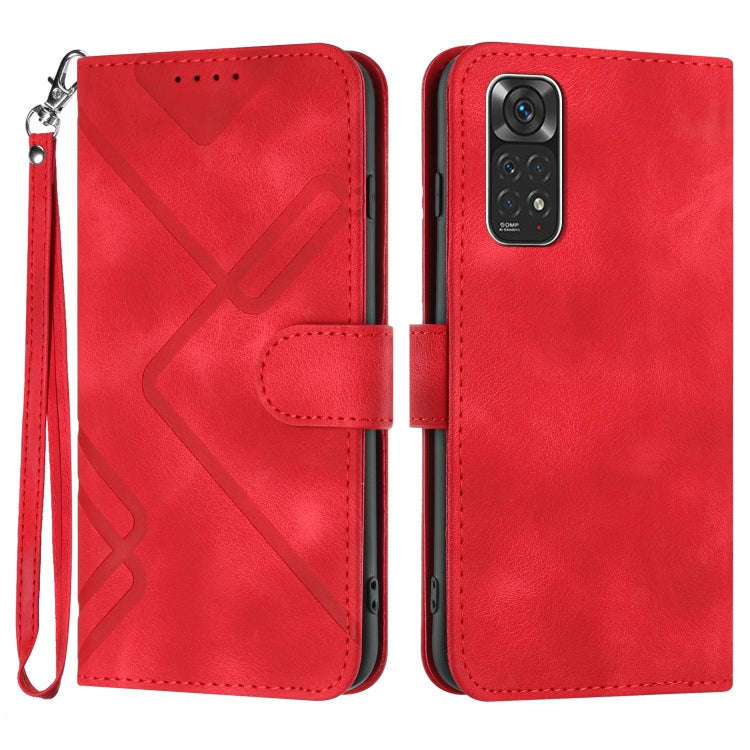 Line Pattern Skin Feel Leather Phone Case, For Xiaomi Redmi 10/10 2022/10 Prime, For Xiaomi Poco ...