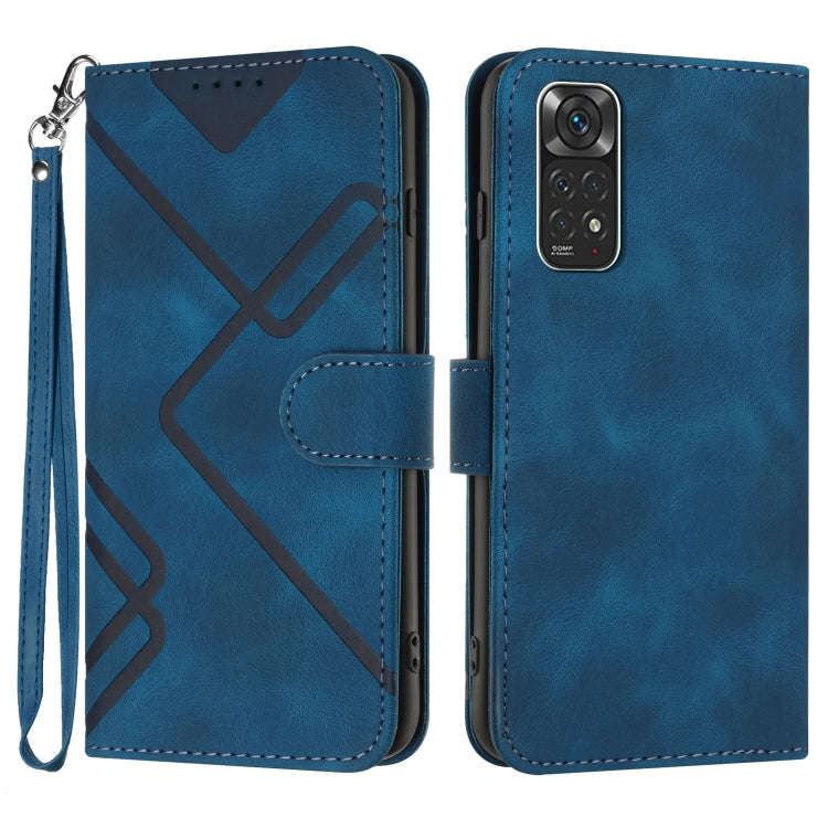Line Pattern Skin Feel Leather Phone Case, For Xiaomi Redmi 10/10 2022/10 Prime, For Xiaomi Poco ...
