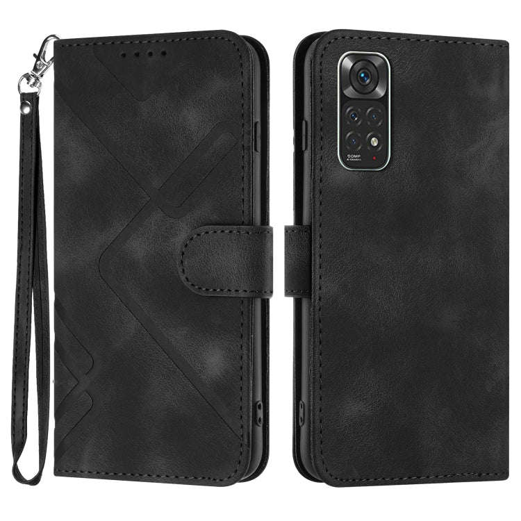 Line Pattern Skin Feel Leather Phone Case, For Xiaomi Redmi 10/10 2022/10 Prime, For Xiaomi Poco ...