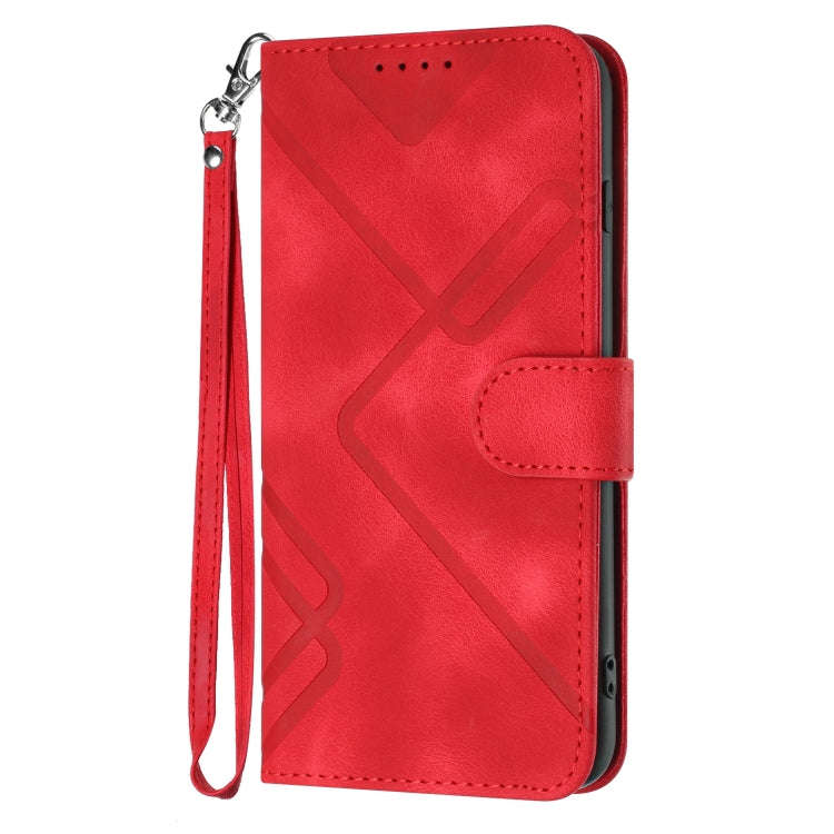 Line Pattern Skin Feel Leather Phone Case, For Xiaomi Redmi Note 12 4G Global, For Xiaomi Redmi N...