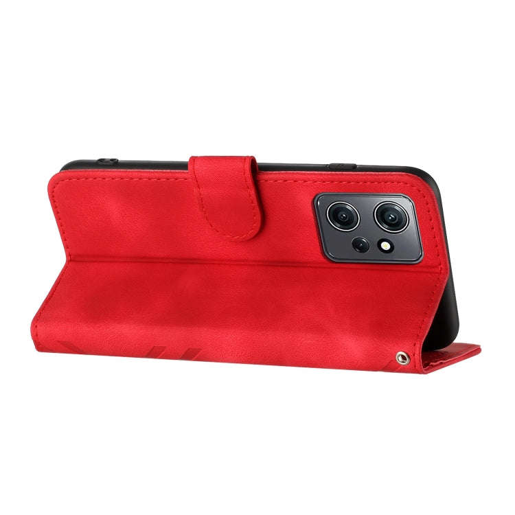 Line Pattern Skin Feel Leather Phone Case, For Xiaomi Redmi Note 12 4G Global, For Xiaomi Redmi N...