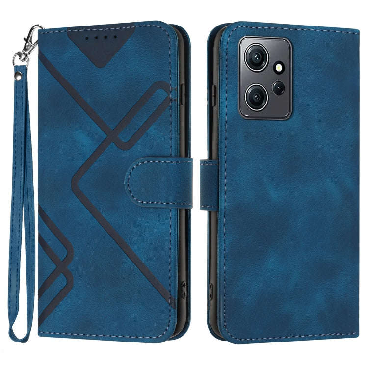 Line Pattern Skin Feel Leather Phone Case, For Xiaomi Redmi Note 12 4G Global, For Xiaomi Redmi N...