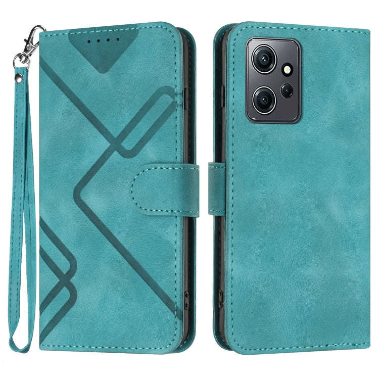 Line Pattern Skin Feel Leather Phone Case, For Xiaomi Redmi Note 12 4G Global, For Xiaomi Redmi N...