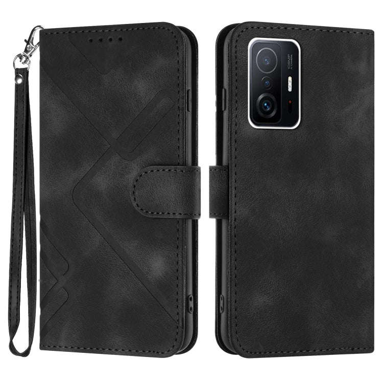 Line Pattern Skin Feel Leather Phone Case, For Xiaomi Redmi 10/10 2022/10 Prime, For Xiaomi Poco ...