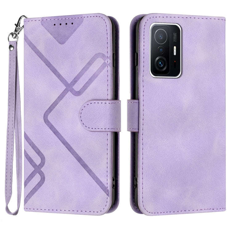 Line Pattern Skin Feel Leather Phone Case, For Xiaomi Redmi 10/10 2022/10 Prime, For Xiaomi Poco ...
