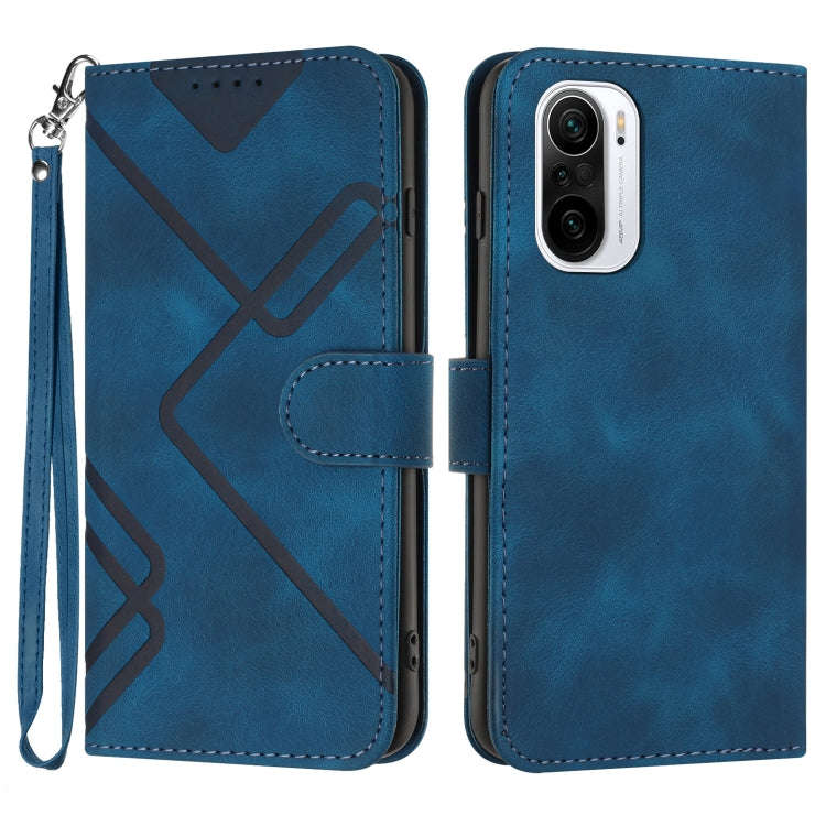 Line Pattern Skin Feel Leather Phone Case, For Xiaomi Redmi 10/10 2022/10 Prime, For Xiaomi Poco ...