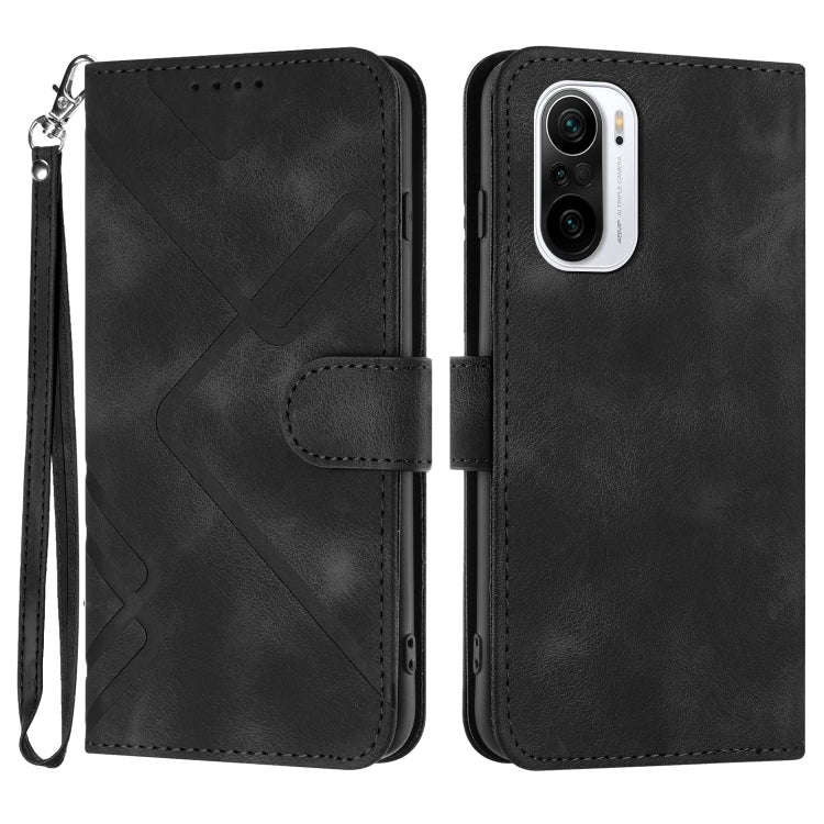 Line Pattern Skin Feel Leather Phone Case, For Xiaomi Redmi 10/10 2022/10 Prime, For Xiaomi Poco ...