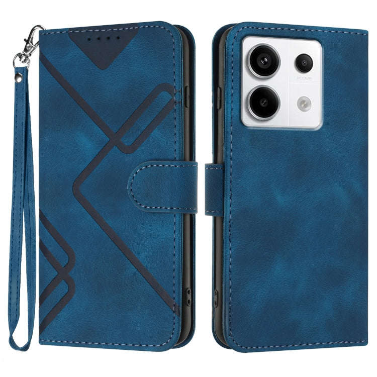 Line Pattern Skin Feel Leather Phone Case, For Xiaomi Redmi Note 13 Pro 4G, For Xiaomi Redmi Note...