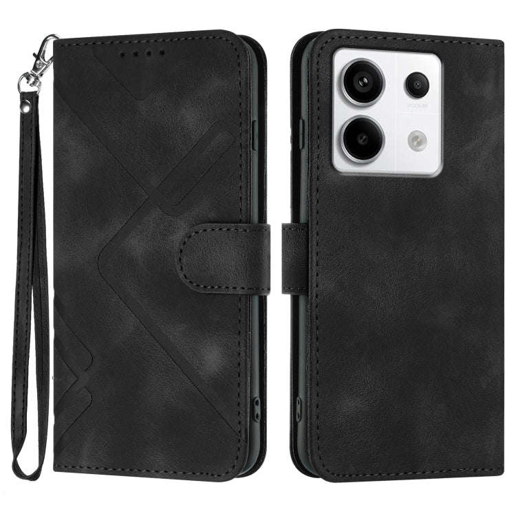 Line Pattern Skin Feel Leather Phone Case, For Xiaomi Redmi Note 13 Pro 4G, For Xiaomi Redmi Note...