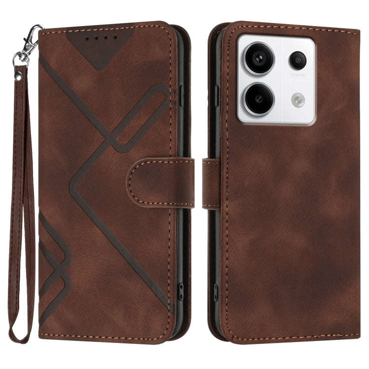 Line Pattern Skin Feel Leather Phone Case, For Xiaomi Redmi Note 13 Pro 4G, For Xiaomi Redmi Note...