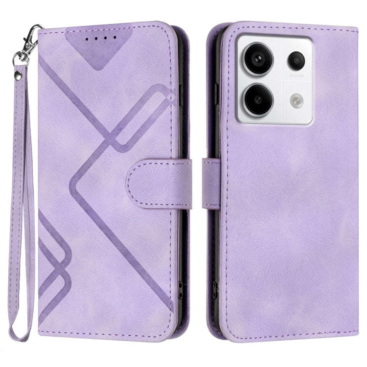 Line Pattern Skin Feel Leather Phone Case, For Xiaomi Redmi Note 13 Pro 4G, For Xiaomi Redmi Note...