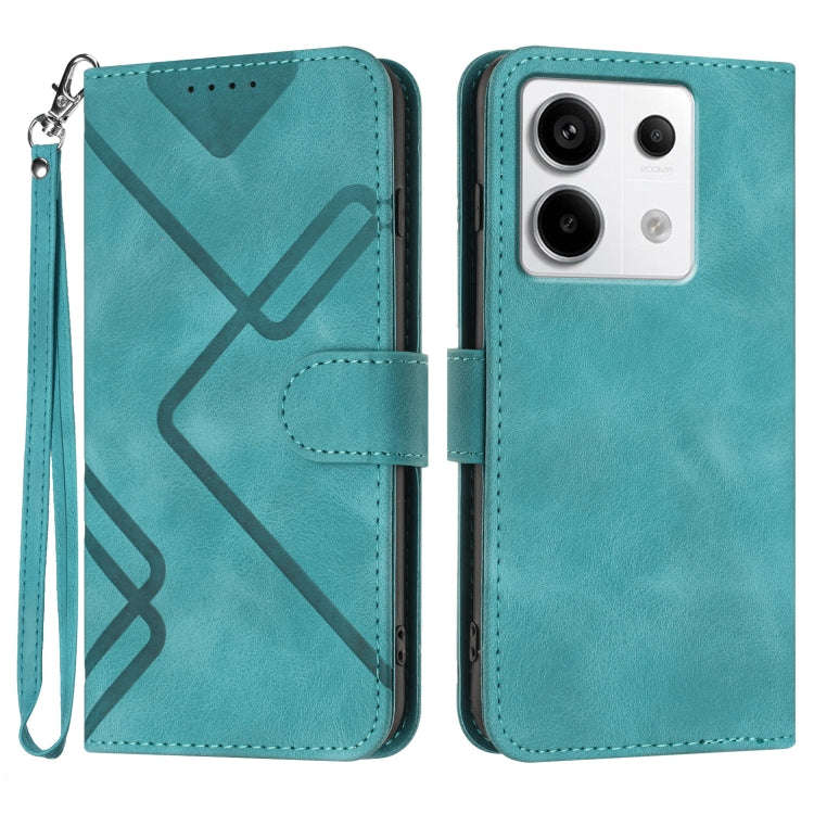 Line Pattern Skin Feel Leather Phone Case, For Xiaomi Redmi Note 13 Pro 4G, For Xiaomi Redmi Note...