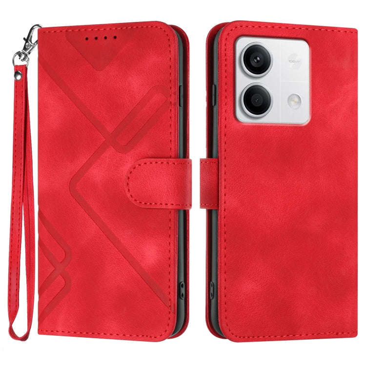Line Pattern Skin Feel Leather Phone Case, For Xiaomi Redmi Note 13 Pro 4G, For Xiaomi Redmi Note...