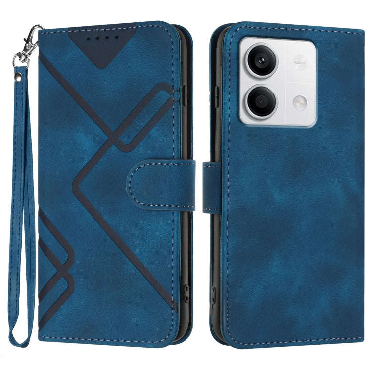Line Pattern Skin Feel Leather Phone Case, For Xiaomi Redmi Note 13 Pro 4G, For Xiaomi Redmi Note...