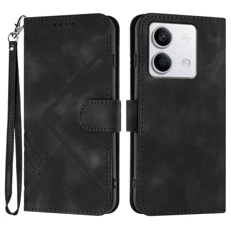 Line Pattern Skin Feel Leather Phone Case, For Xiaomi Redmi Note 13 Pro 4G, For Xiaomi Redmi Note...