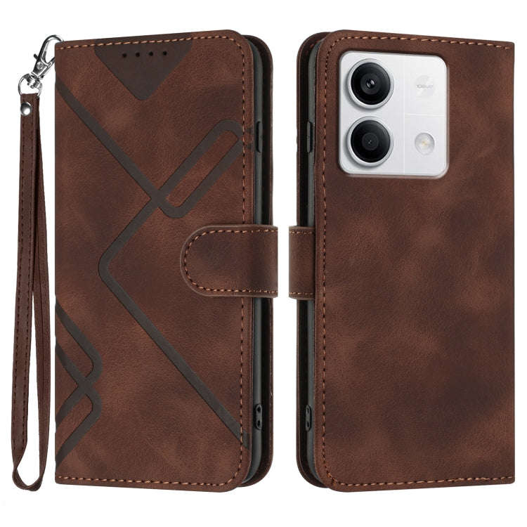 Line Pattern Skin Feel Leather Phone Case, For Xiaomi Redmi Note 13 Pro 4G, For Xiaomi Redmi Note...
