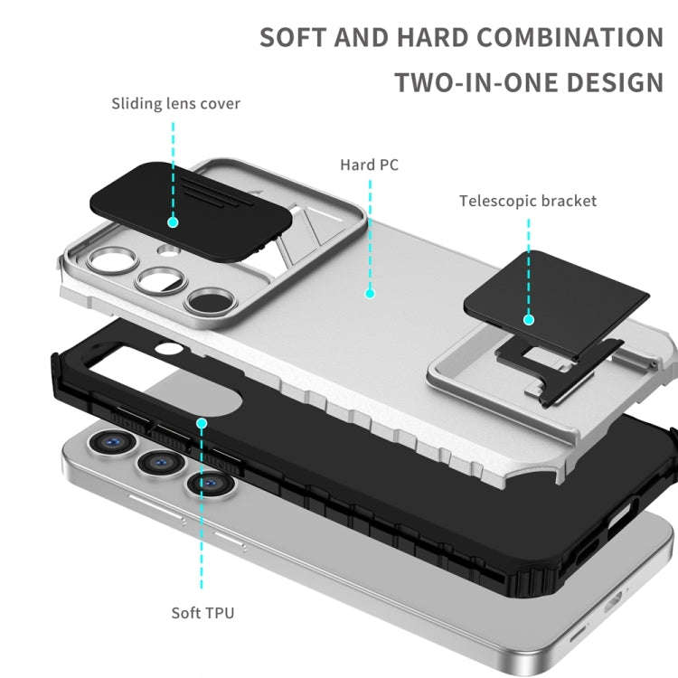 Stereoscopic Holder Sliding Camshield Phone Case, For Samsung Galaxy S24+ 5G, For Samsung Galaxy ...