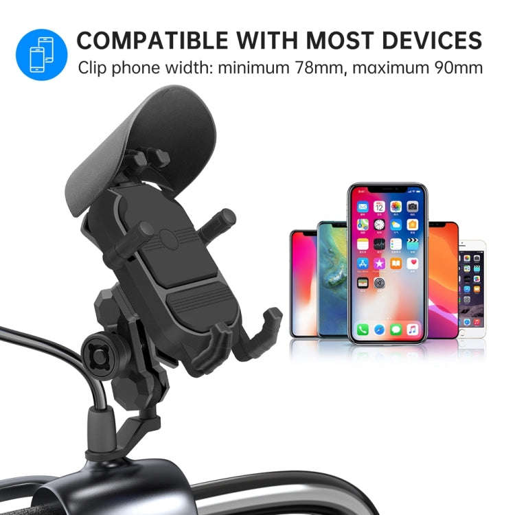 WUPP CS-1848A1 Motorcycle Shock Absorption Riding Phone Holder, Rearview Mirror Type