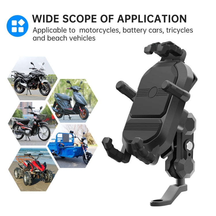 WUPP CS-1848A1 Motorcycle Shock Absorption Riding Phone Holder, Rearview Mirror Type