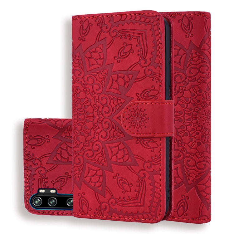 Embossed Sunflower Pattern Horizontal Flip PU Leather Case with Holder & Card Slots & Wallet & La...