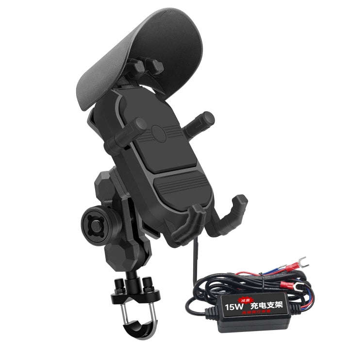 WUPP CS-1848B2 15W Motorcycle Wireless Fast Charging Phone Navigation Holder, Handlebars