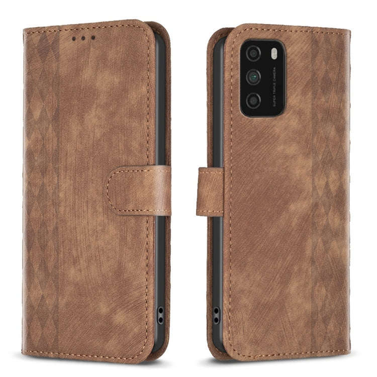 Plaid Embossed Leather Phone Case, For Xiaomi Poco M3 CN Version, For Xiaomi Poco X3 / X3 NFC, Fo...