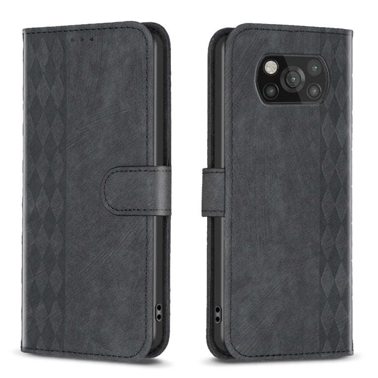 Plaid Embossed Leather Phone Case, For Xiaomi Poco M3 CN Version, For Xiaomi Poco X3 / X3 NFC, Fo...