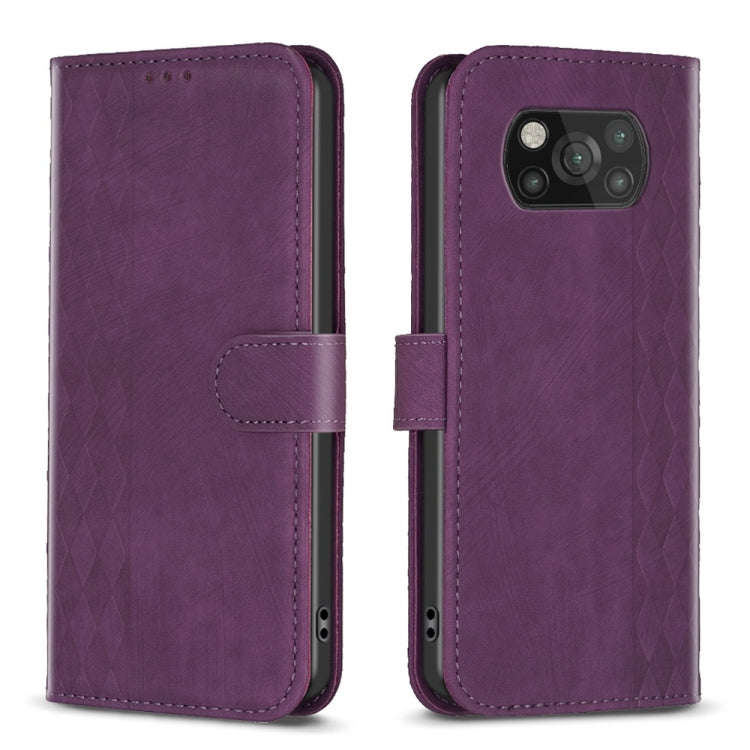 Plaid Embossed Leather Phone Case, For Xiaomi Poco M3 CN Version, For Xiaomi Poco X3 / X3 NFC, Fo...