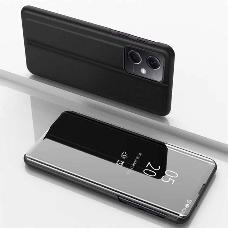 Plated Mirror Horizontal Flip Leather Phone Case with Holder, For Redmi Note 12 4G Global